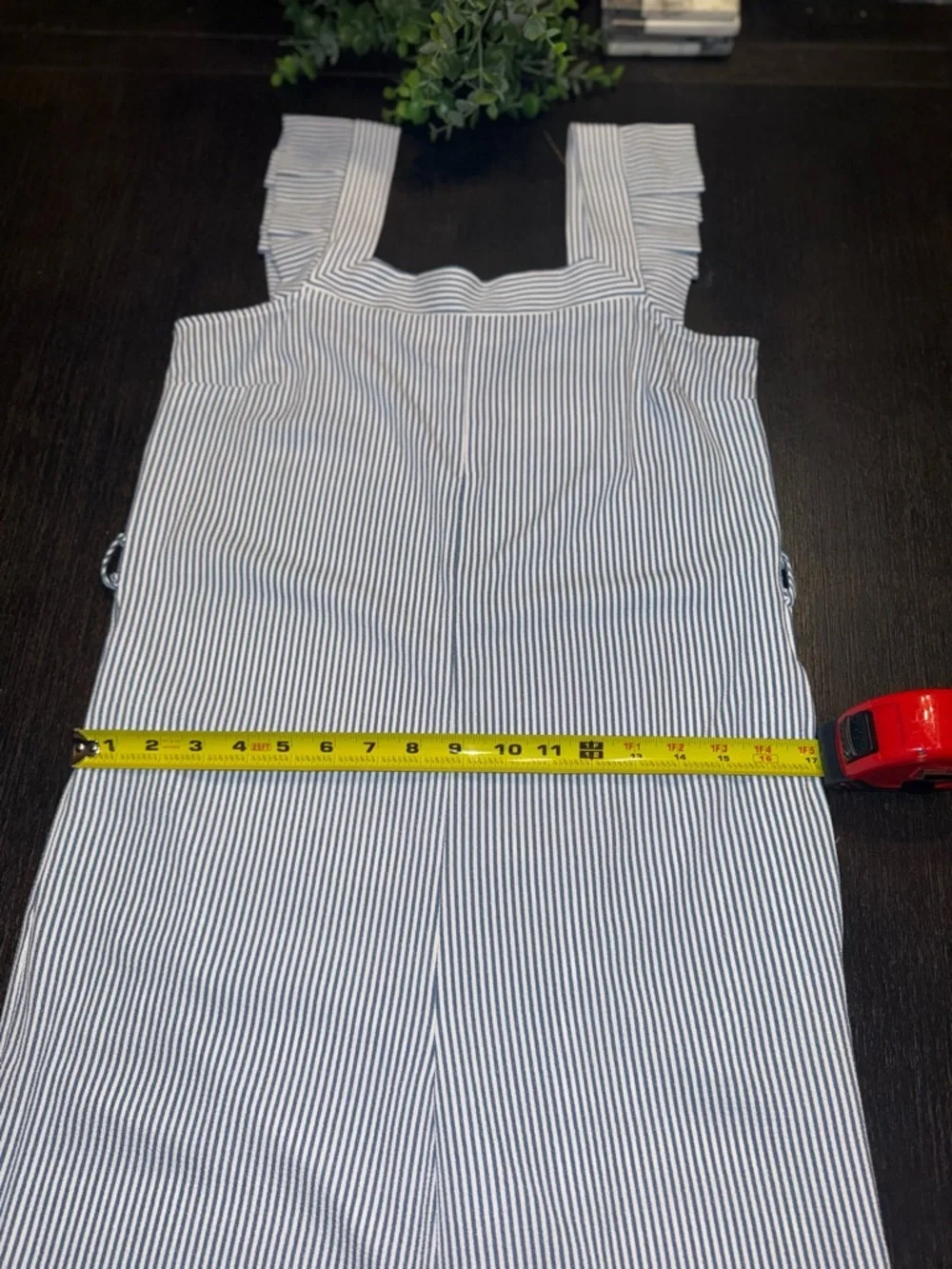 Monteau Light Blue & White Striped Square-Neck Jumpsuit